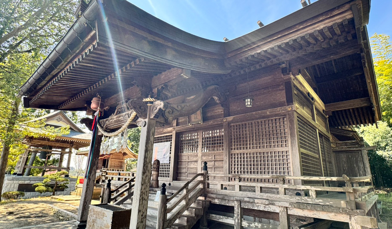 社殿に当たる朝の光